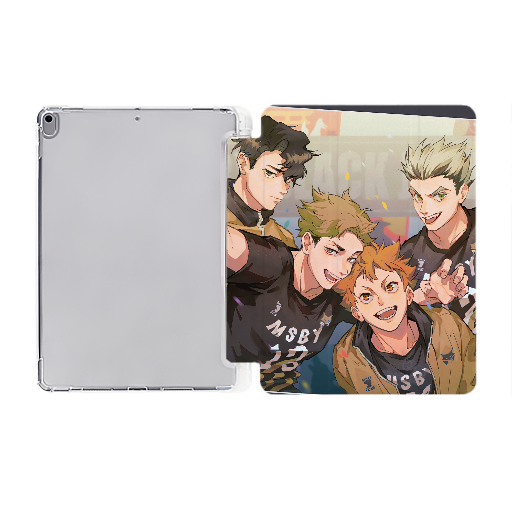 （画像用） ハイキュー!! Haikyu!! IPad ケース ペン収納付き 三つ折りスタンド PUレザー×シリコン 対応機種9.5/10.5/10.9インチ